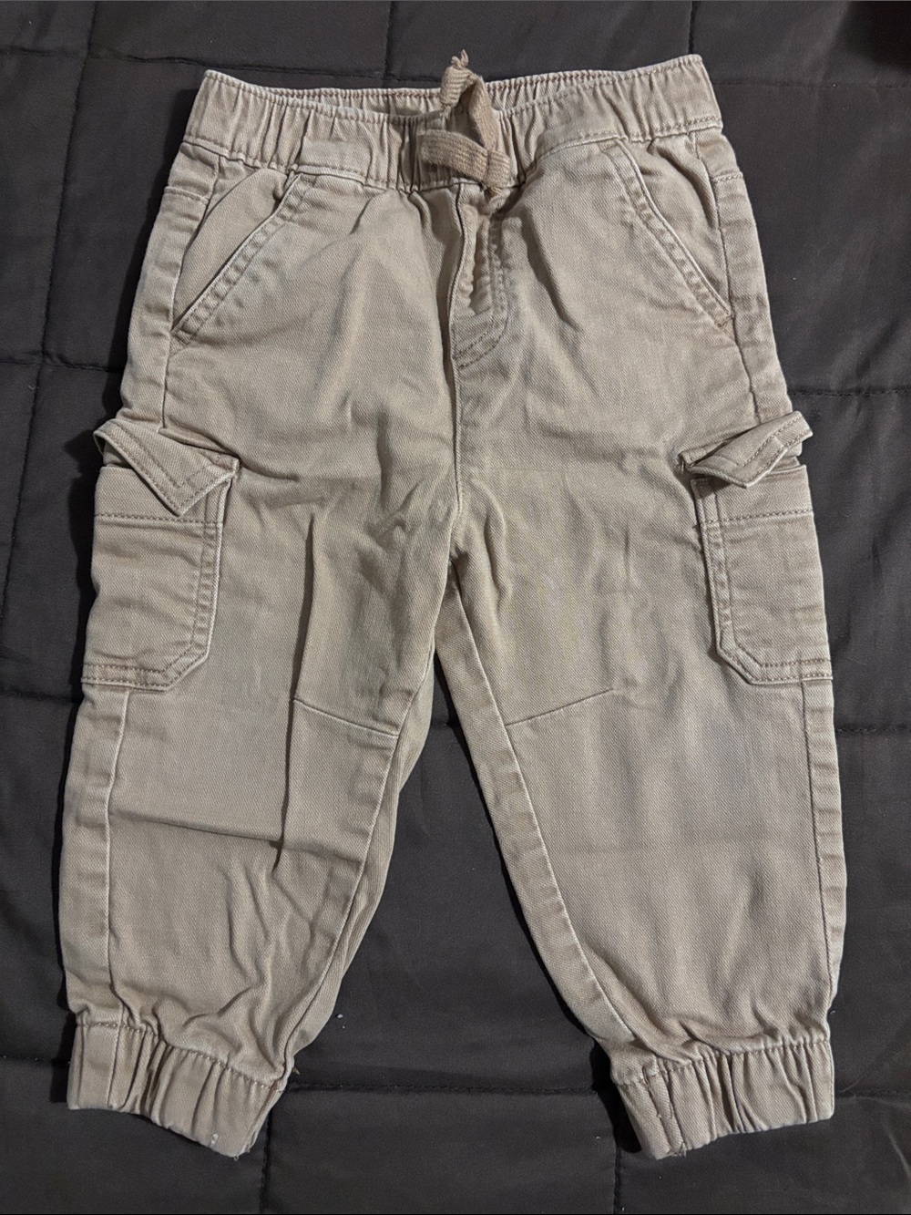 Kids Cargo Jogger Pants in Light Taupe